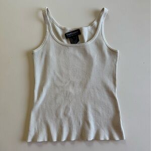 Ralph Lauren White Ribbed Tank Top
